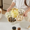 Double-layer vegetable platter with compartments for rotating hot pot, washing basin, draining basket, creative multi-functional vegetable preparation and side dish for home use details Picture